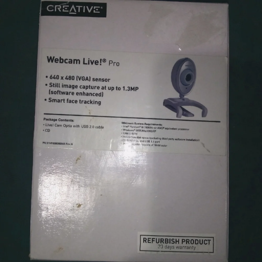 Vintage Creative Webcam Live! Pro Optia Newly Refurbished